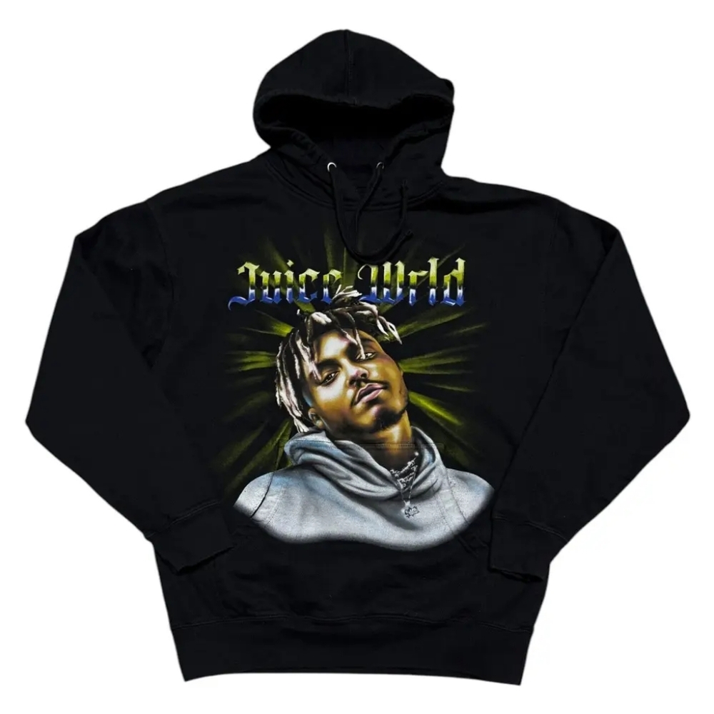 JUICE WRLD Airbrush Graphic Rap Music Black Hoodie